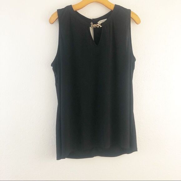 Faith and Joy Sleeveless Black blouse chain detail size 3X - Picture 1 of 5
